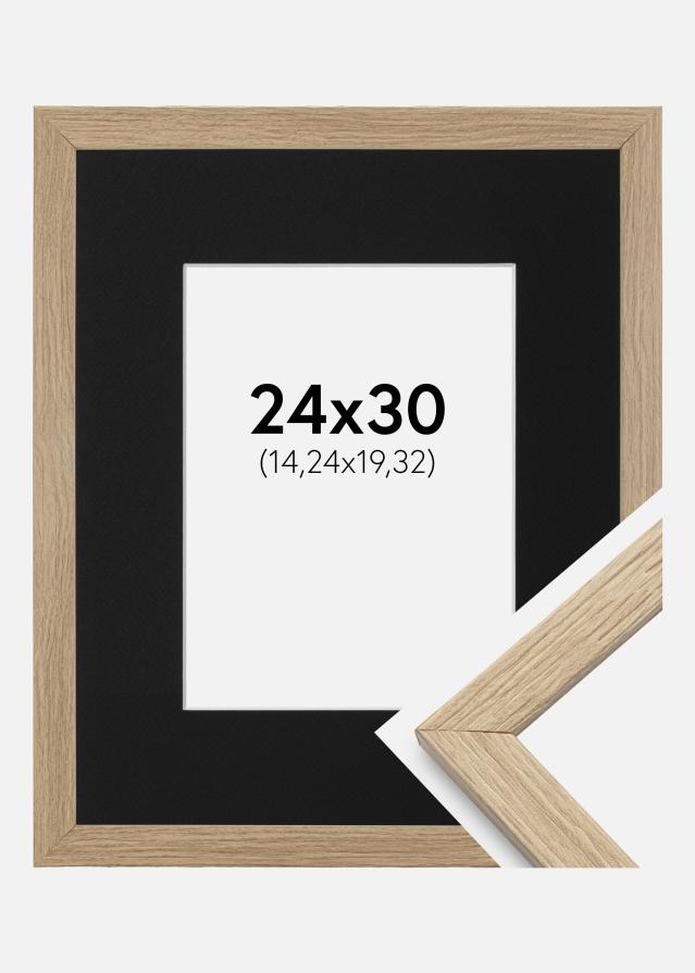 Ramme Stilren Eg 24x30 cm - Passepartout Sort 6x8 inches