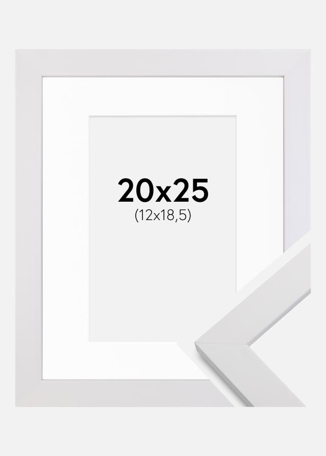 Ramme White Wood 20x25 cm - Passepartout Hvid 13x19,5 cm