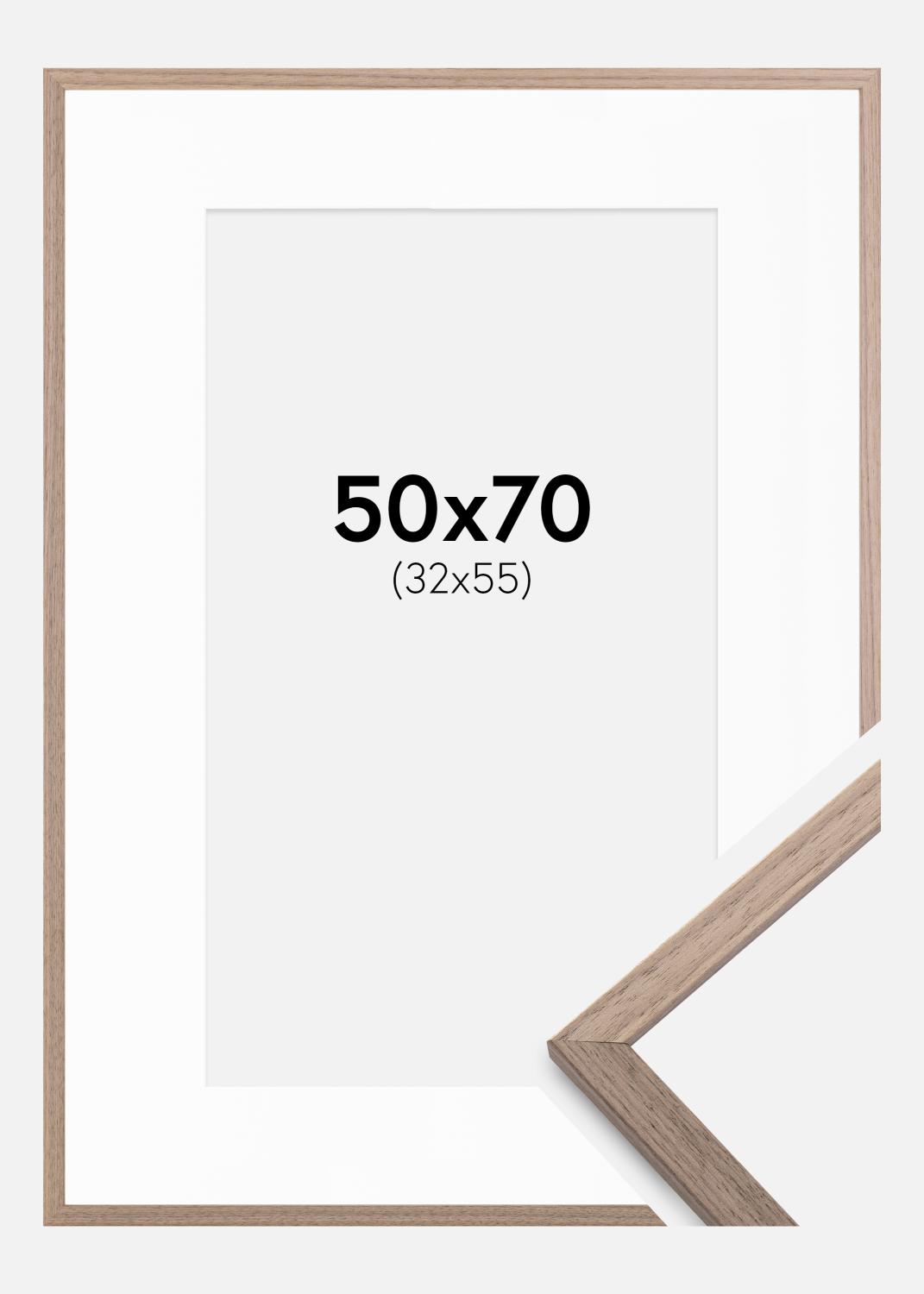 Product Image for Ramme Edsbyn Lys Valnød 50x70 cm - Passepartout Hvid 33x56 cm