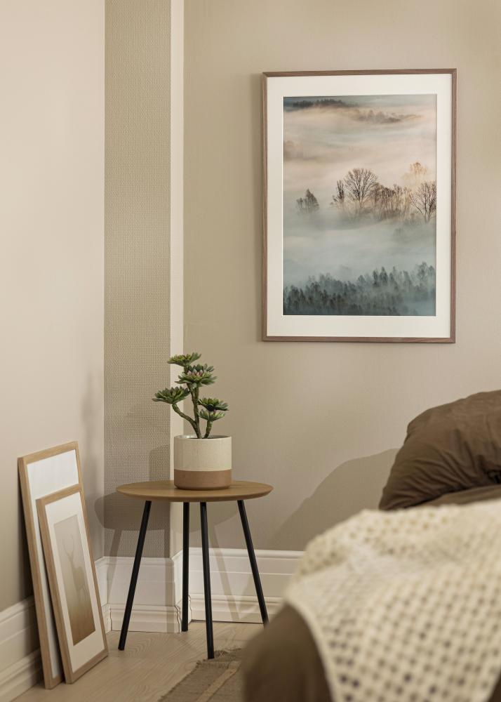 Ramme Edsbyn Lys Valnød 40x70 cm - Passepartout Hvid 28x58 cm