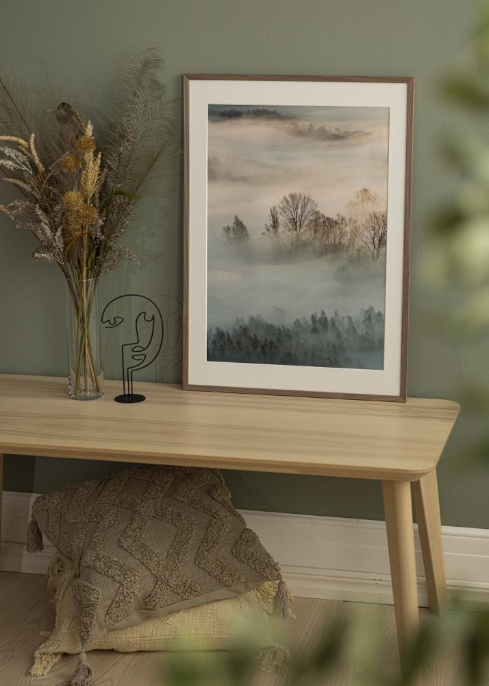 Ramme Edsbyn Lys Valnød 40x70 cm - Passepartout Hvid 28x58 cm