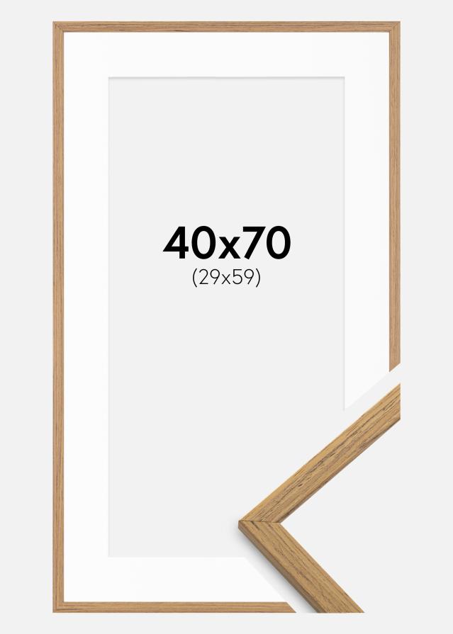 Ramme Edsbyn Teak 40x70 cm - Passepartout Hvid 30x60 cm