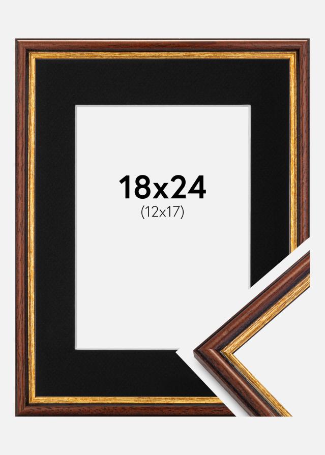 Ramme Horndal Brun 18x24 cm - Passepartout Sort 13x18 cm