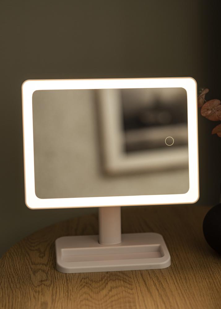KAILA Makeupspejl LED Strip med Bluetoothhøjtaler Hvid 18x30 cm