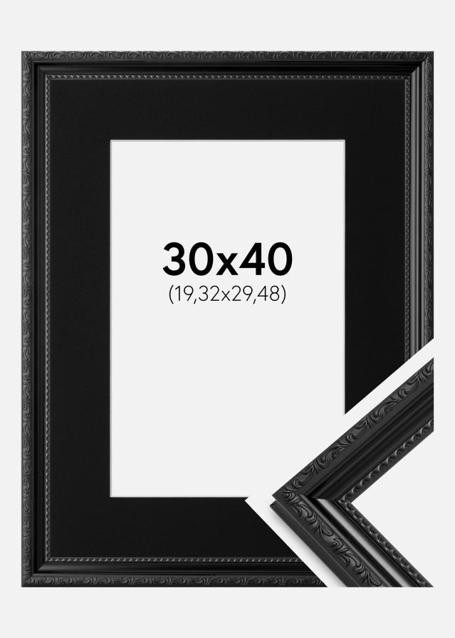 Ramme Abisko Sort 30x40 cm - Passepartout Sort 8x12 inches