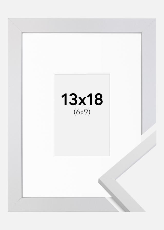 Ramme Trendy Hvid 13x18 cm - Passepartout Hvid 7x10 cm