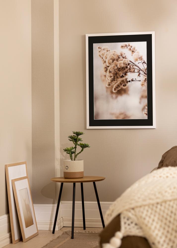 Ramme Stilren Hvid 15x20 cm - Passepartout Sort 4x5 inches
