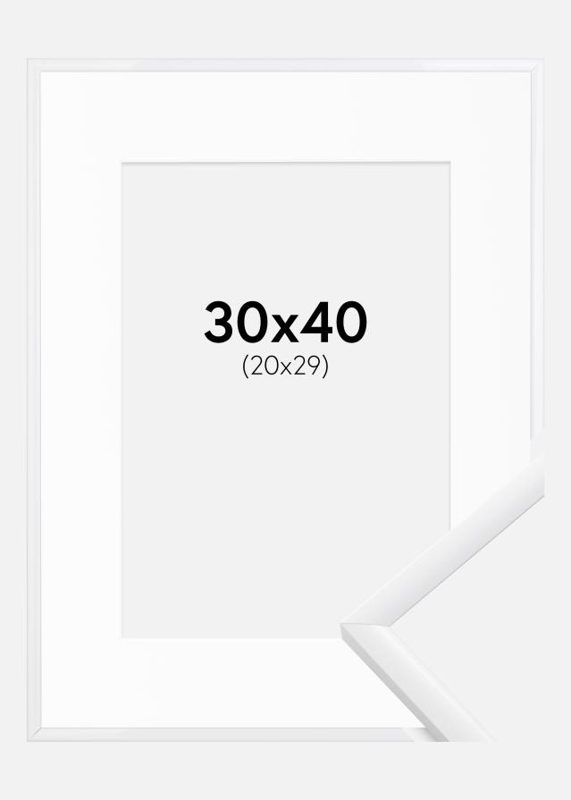 Ramme New Lifestyle Hvid 30x40 cm - Passepartout Hvid 21x30 cm
