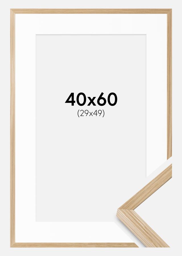 Ramme Soul Oak Veneer 40x60 cm - Passepartout Hvid 30x50 cm