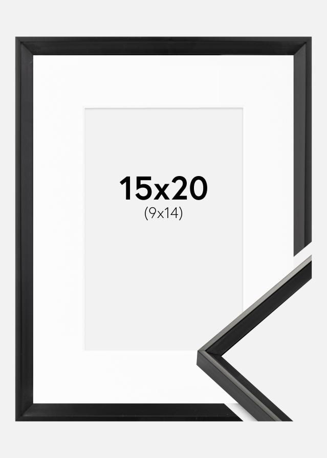Ramme Desire Sort 15x20 cm - Passepartout Hvid 10x15 cm