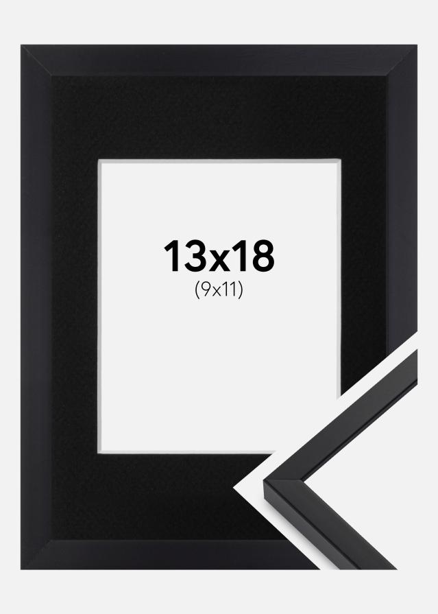 Ramme E-Line Sort 13x18 cm - Passepartout Sort 10x12 cm
