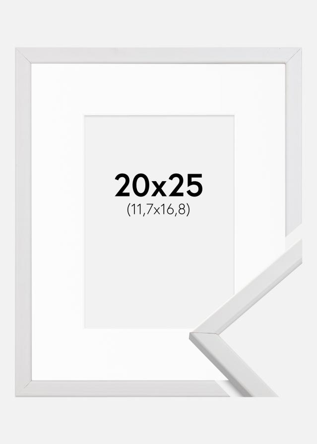 Ramme Galant Hvid 20x25 cm - Passepartout Hvid 5x7 inches