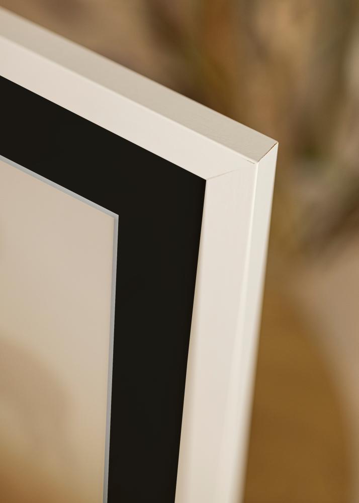 Ramme White Wood 70x90 cm - Passepartout Sort 55x70 cm