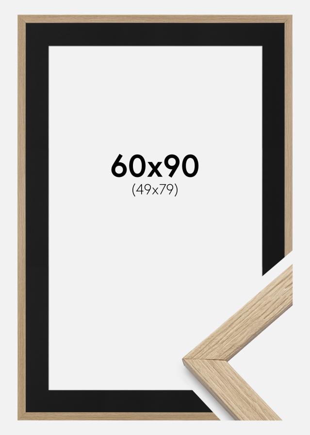 Ramme Stilren Eg 60x90 cm - Passepartout Sort 50x80 cm