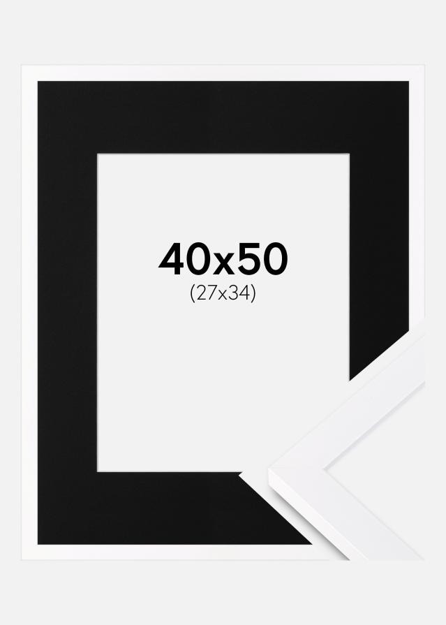 Ramme Selection Hvid 40x50 cm - Passepartout Sort 28x35 cm