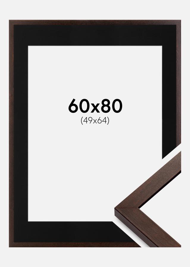 Ramme Selection Valnød 60x80 cm - Passepartout Sort 50x65 cm