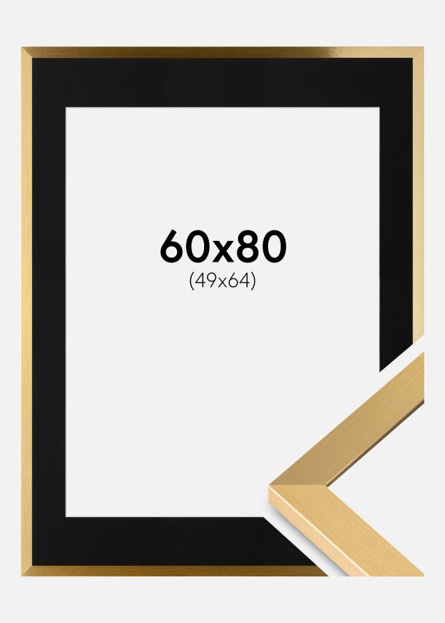 Ramme Selection Guld 60x80 cm - Passepartout Sort 50x65 cm