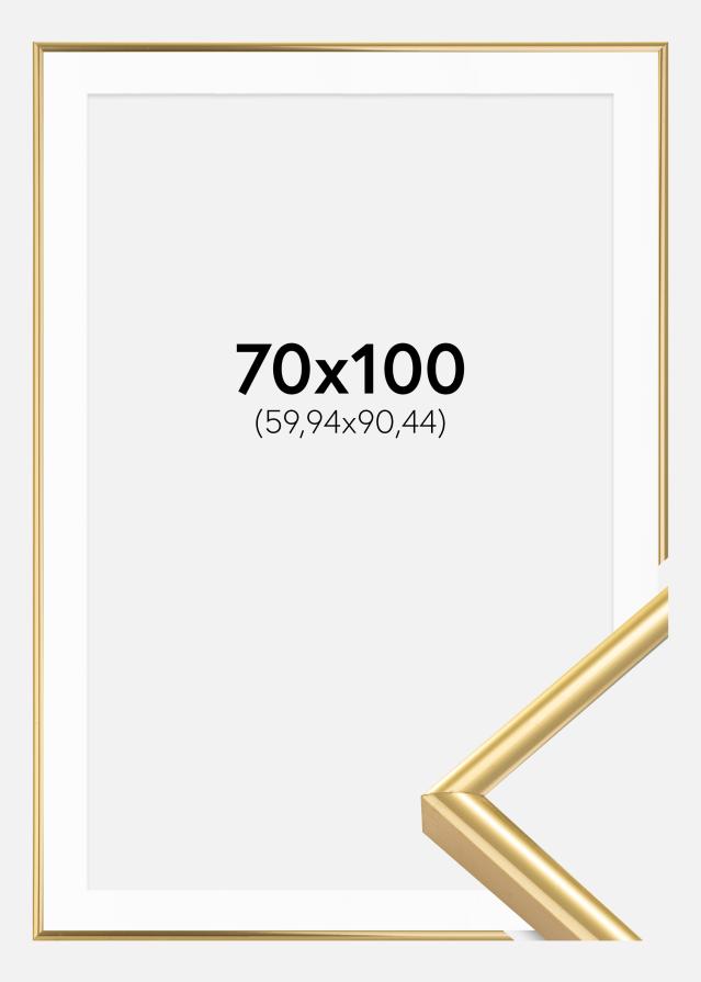 Ramme Victoria Guld 70x100 cm - Passepartout Hvid 24x36 inches