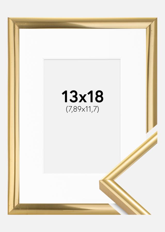 Ramme Victoria Guld 13x18 cm - Passepartout Hvid 3,5x5 inches
