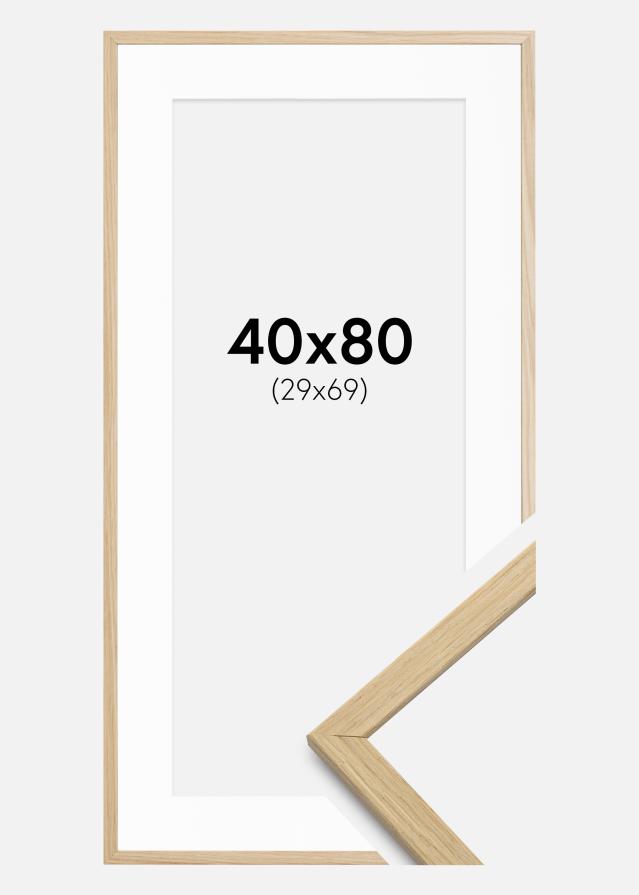 Ramme Edsbyn Eg 40x80 cm - Passepartout Hvid 30x70 cm