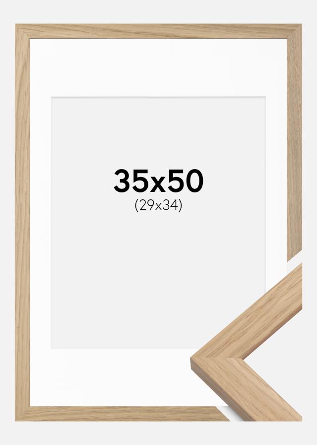 Ramme Oak Wood 35x50 cm - Passepartout Hvid 30x35 cm