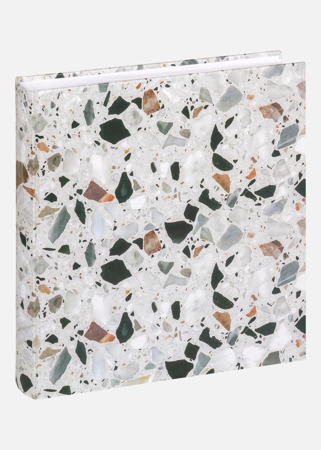 Terrazzo stone Album Sort - 28x29 cm (60 Hvide sider / 30 ark)