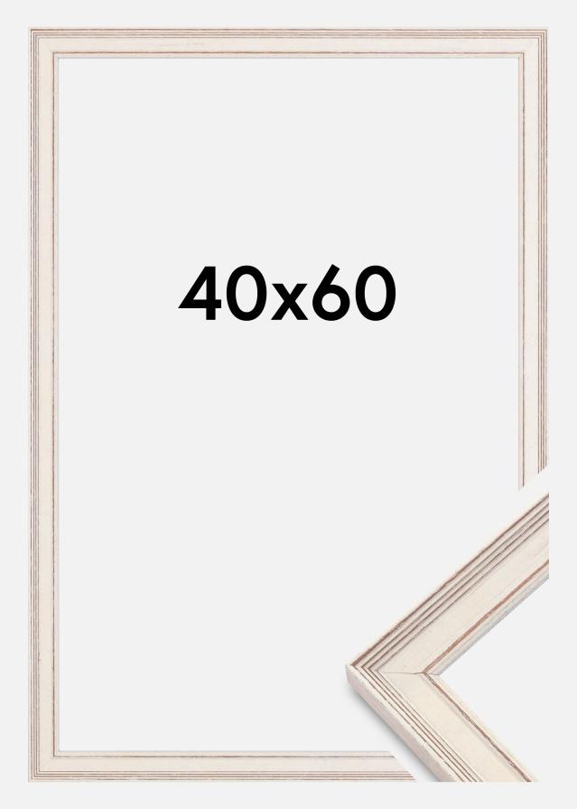 Ramme Shabby Chic Akrylglas Hvid 40x60 cm