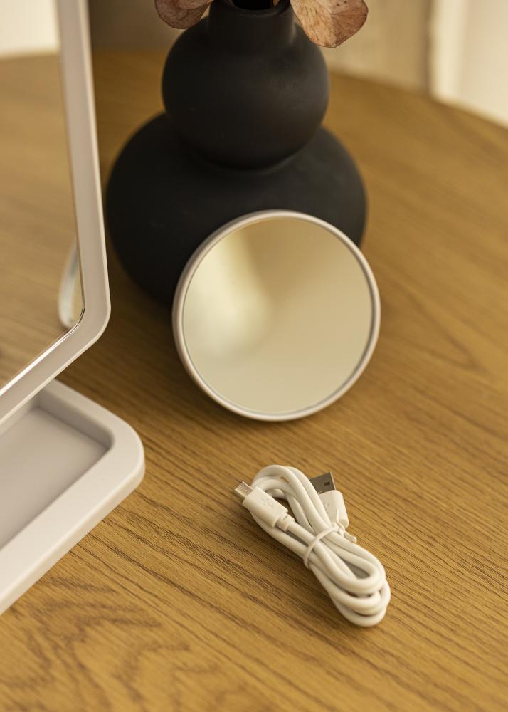 KAILA Makeupspejl LED Strip med Bluetoothhøjtaler Hvid 18x30 cm