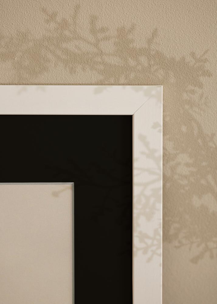 Ramme White Wood 70x90 cm - Passepartout Sort 55x70 cm