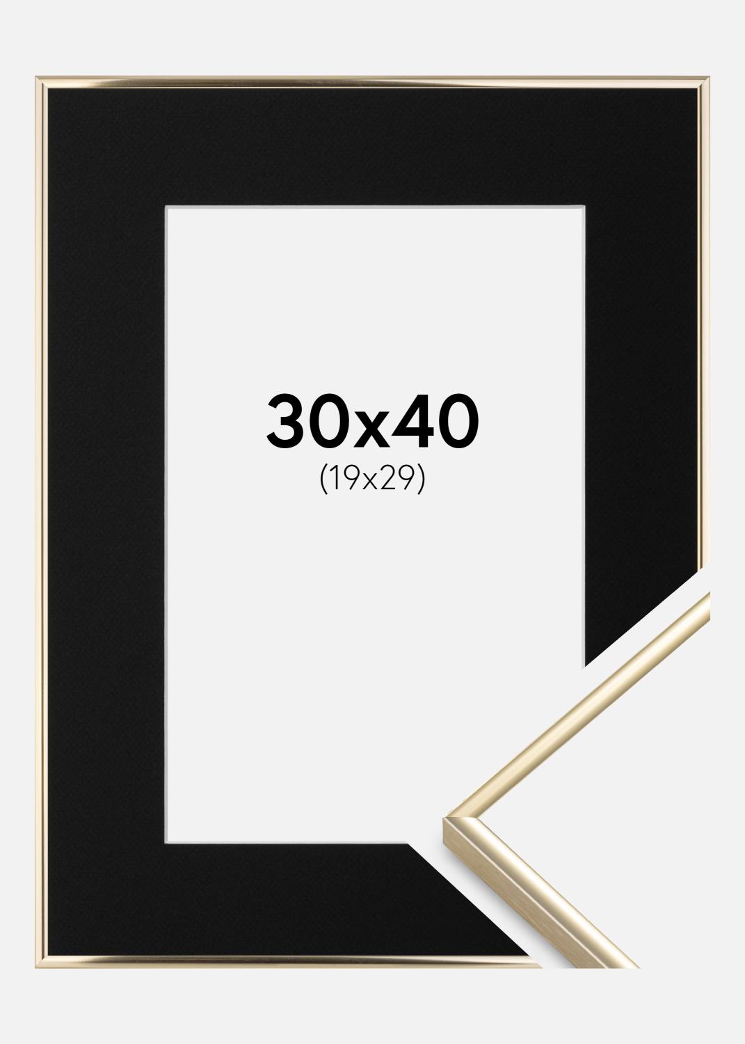 Product Image for Ramme Visby Blank Guld 30x40 cm - Passepartout Sort 20x30 cm