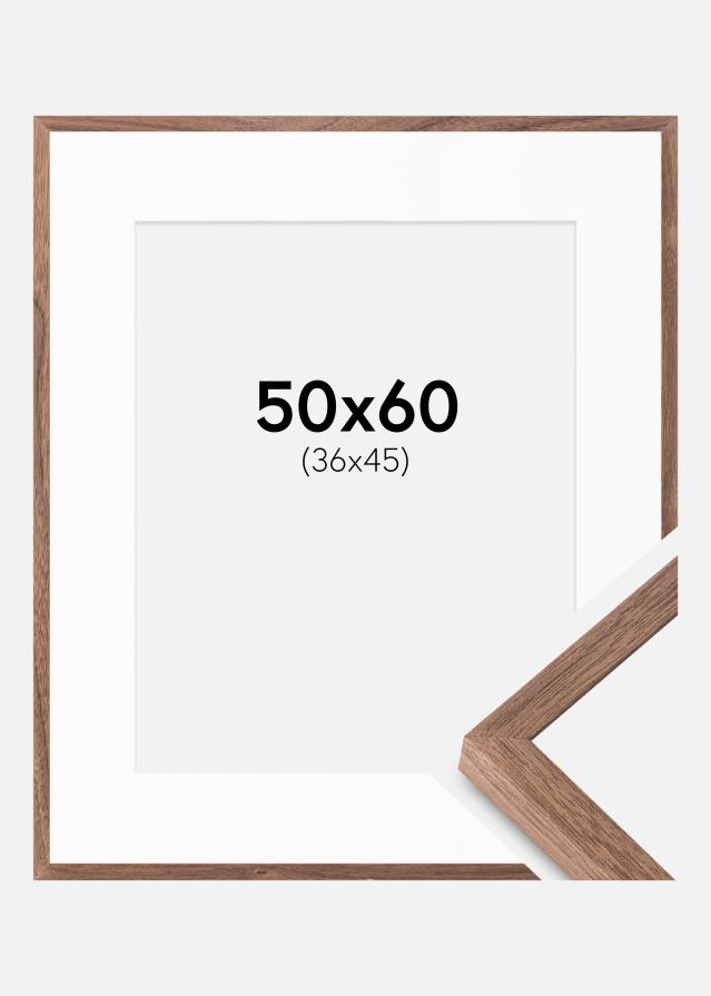 Ramme Soul Walnut Veneer 50x60 cm - Passepartout Hvid 37x46 cm