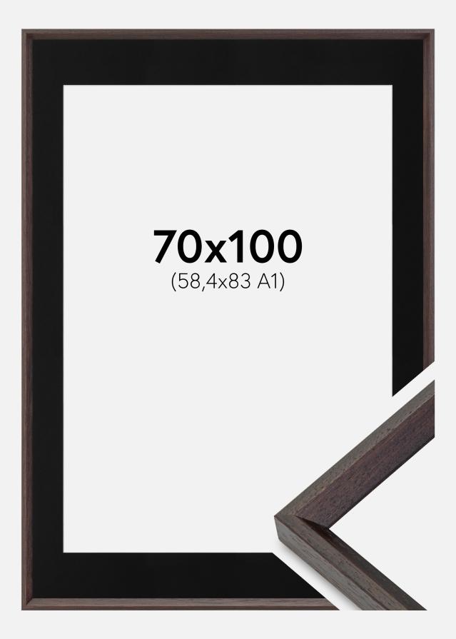 Ramme Globe Espresso 70x100 cm - Passepartout Sort 59,4x84 cm (A1)