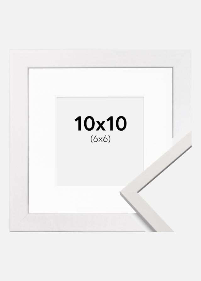 Ramme Edsbyn Hvid 10x10 cm - Passepartout Hvid 7x7 cm