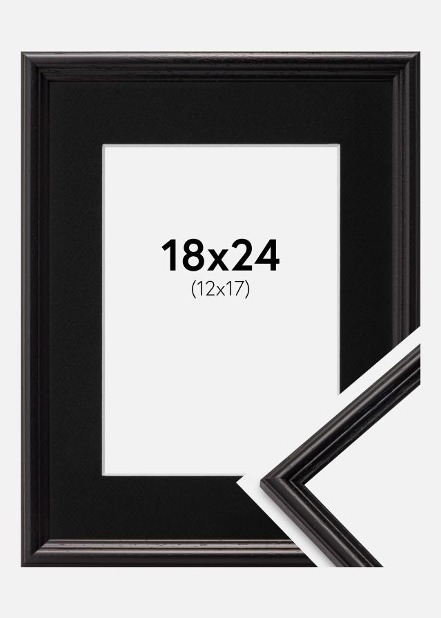 Ramme Horndal Sort 18x24 cm - Passepartout Sort 13x18 cm