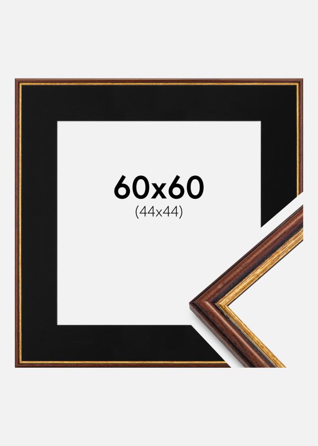 Ramme Horndal Brun 60x60 cm - Passepartout Sort 45x45 cm