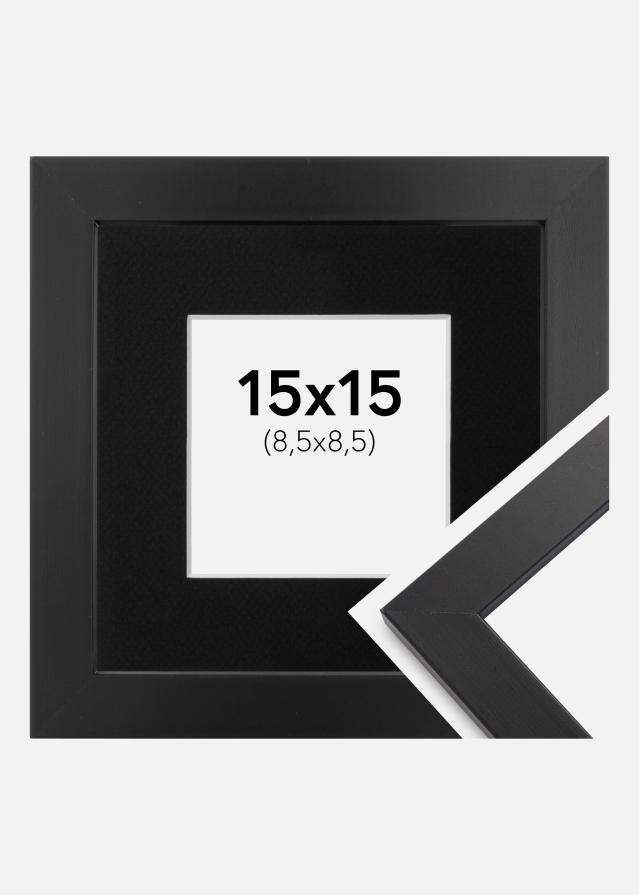 Ramme Black Wood 15x15 cm - Passepartout Sort 9x9 cm