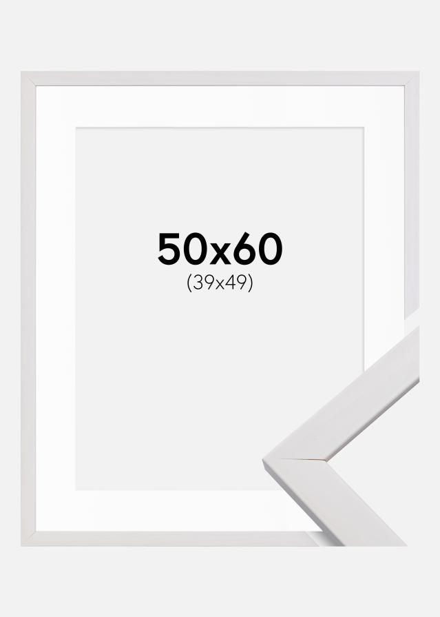 Ramme Stilren Hvid 50x60 cm - Passepartout Hvid 40x50 cm