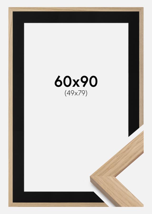 Ramme Oak Wood 60x90 cm - Passepartout Sort 50x80 cm