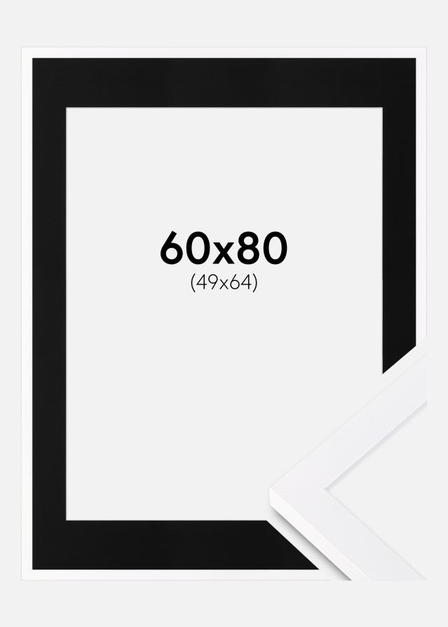 Ramme Selection Hvid 60x80 cm - Passepartout Sort 50x65 cm