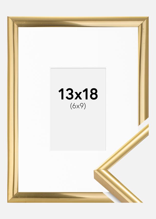 Ramme Victoria Guld 13x18 cm - Passepartout Hvid 7x10 cm