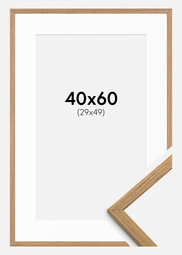 Ramme Edsbyn Teak 40x60 cm - Passepartout Hvid 30x50 cm