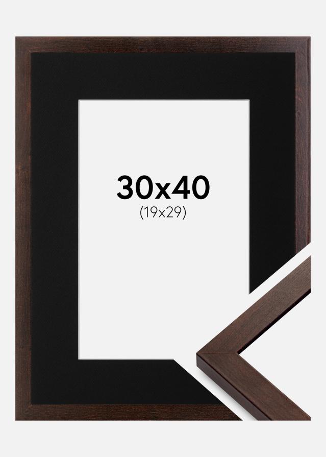 Ramme Selection Valnød 30x40 cm - Passepartout Sort 20x30 cm