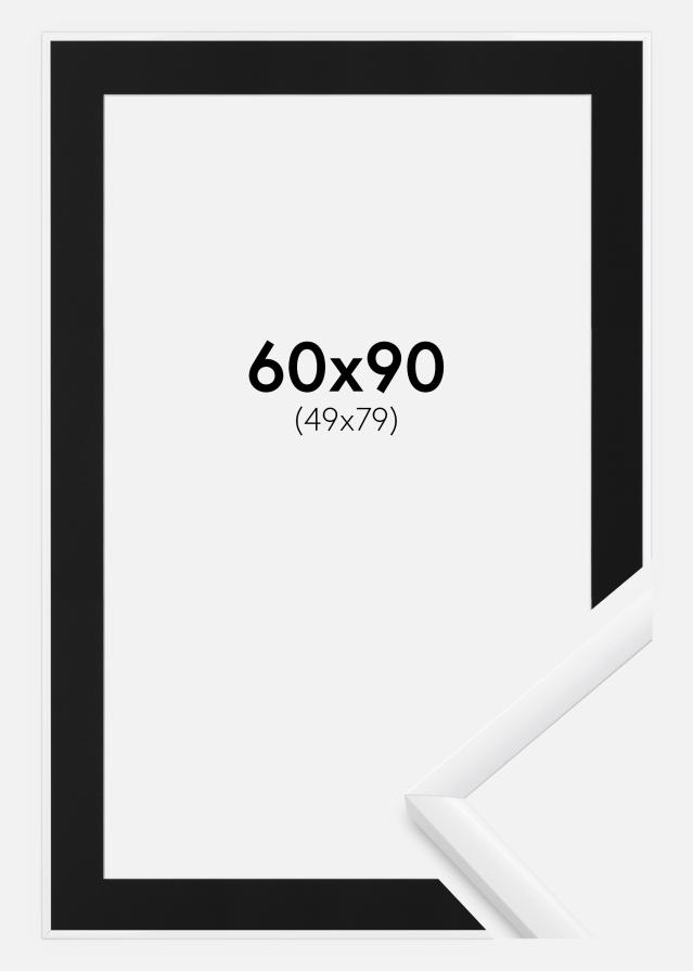 Ramme New Lifestyle Hvid 60x90 cm - Passepartout Sort 50x80 cm