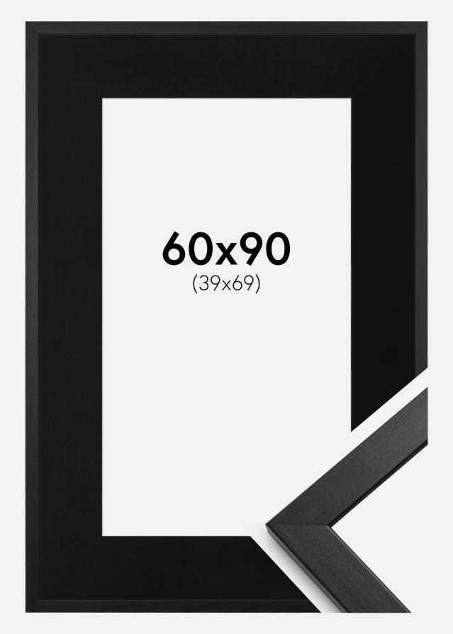 Ramme Stilren Sort 60x90 cm - Passepartout Sort 40x70 cm