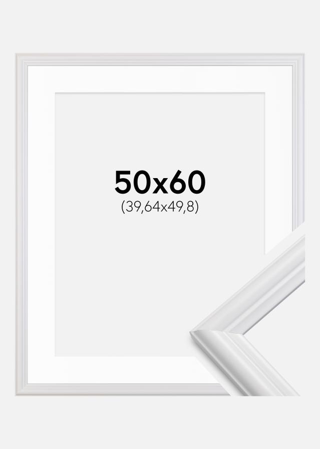 Ramme Siljan Hvid 50x60 cm - Passepartout Hvid 16x20 inches