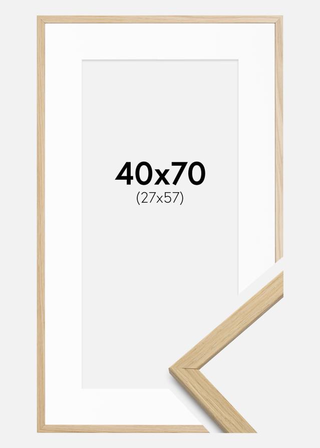 Ramme Edsbyn Eg 40x70 cm - Passepartout Hvid 28x58 cm