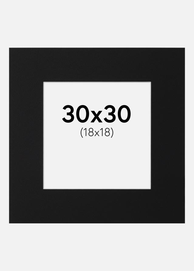 Passepartout Sort Standard (Hvid kerne) 30x30 cm (18x18)