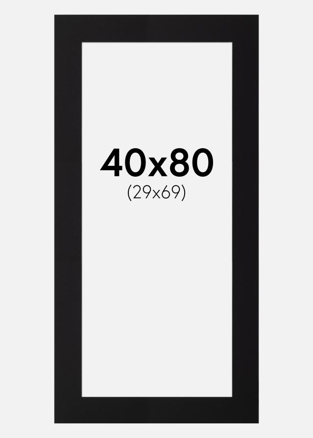 Passepartout Sort Standard (Hvid Kerne) 40x80 cm (29x69)