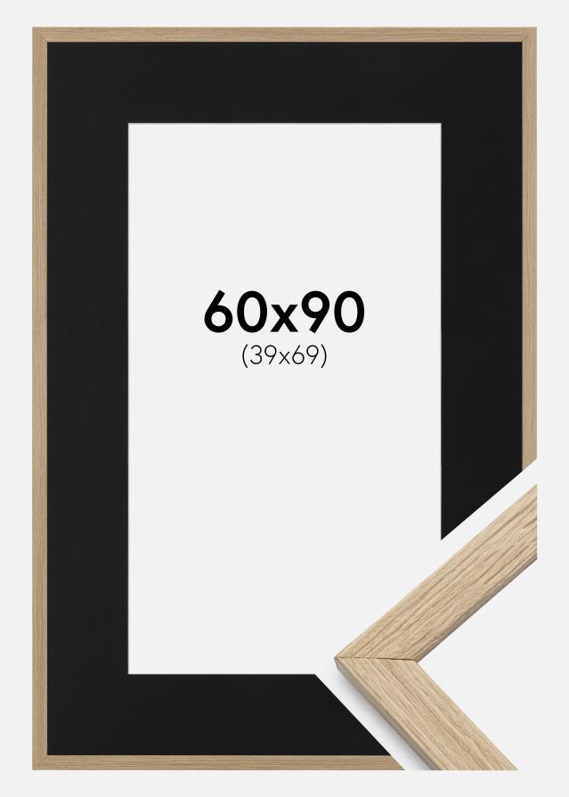 Ramme Stilren Eg 60x90 cm - Passepartout Sort 40x70 cm