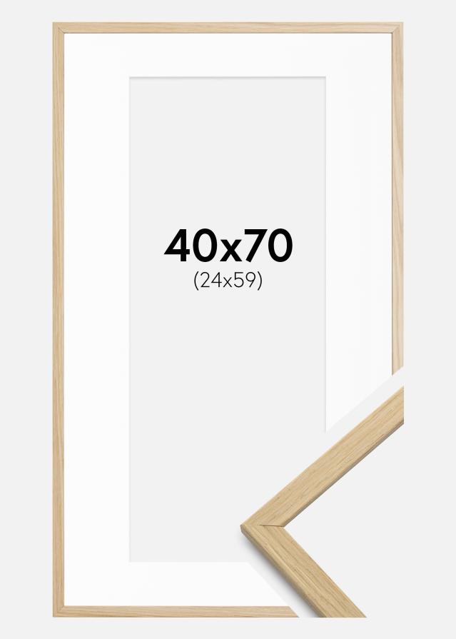 Ramme Edsbyn Eg 40x70 cm - Passepartout Hvid 25x60 cm